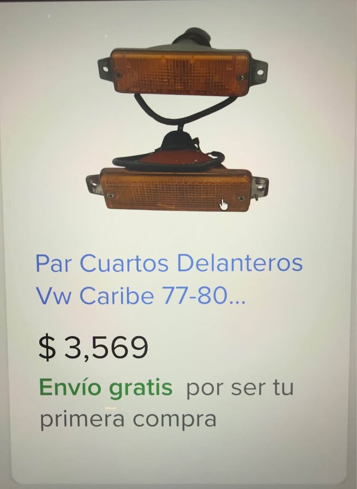 171953155 Par Cuartos Delanteros Volkswagen Caribe 1977-1980 OEM