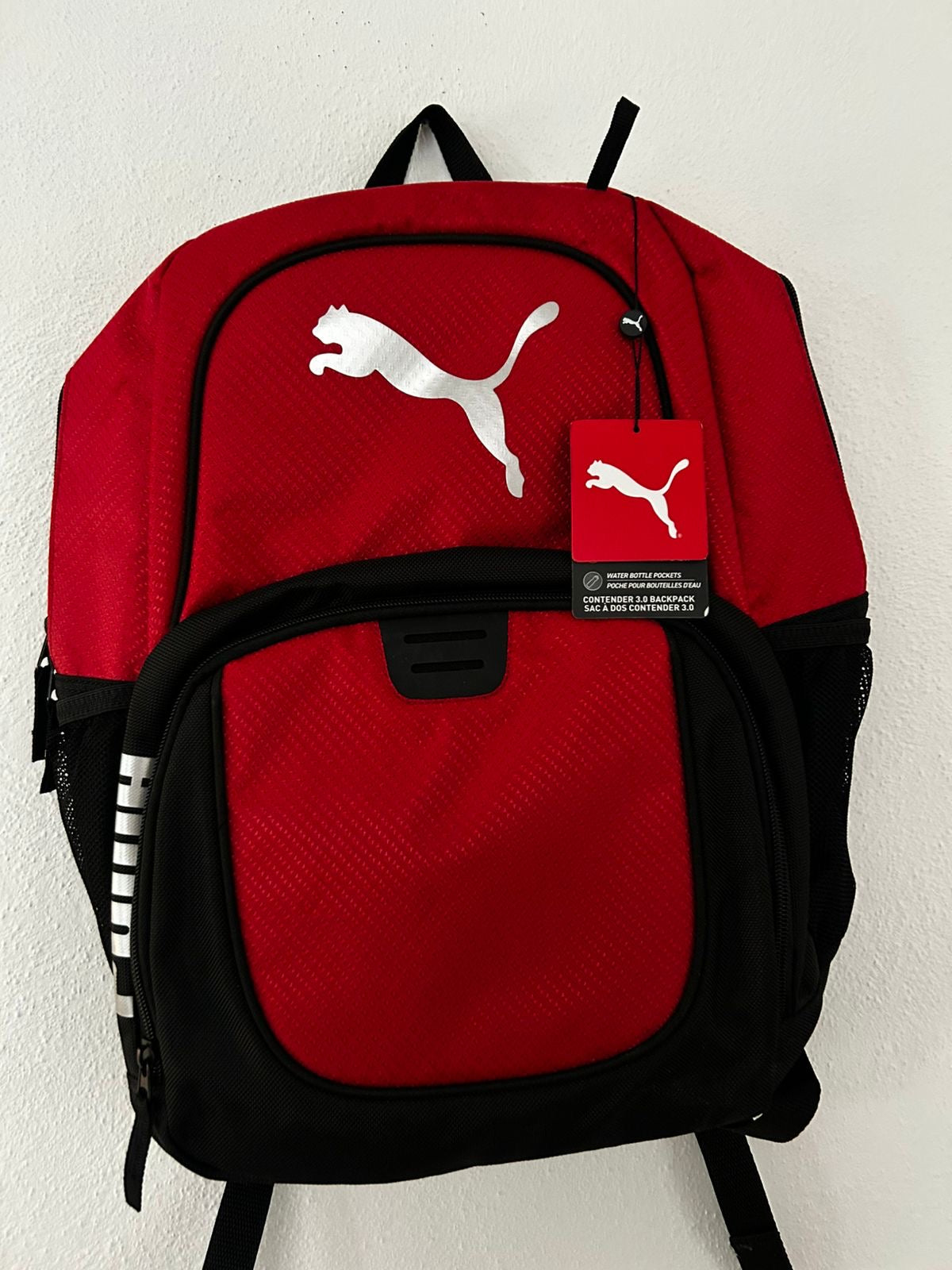 Mochila Puma Original Roja y Negra | Backpack Deportiva para Laptop 15” | Escolar, Gimnasio o Viaje