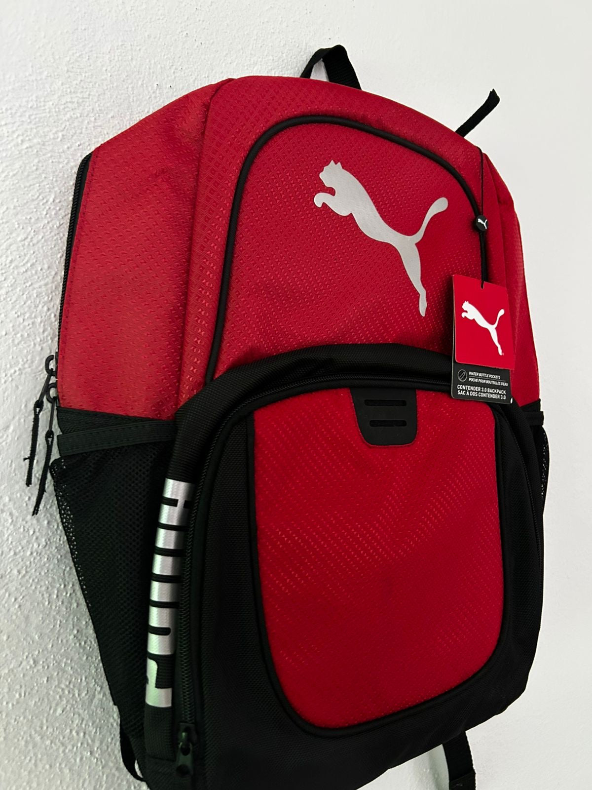 Mochila Puma Original Roja y Negra | Backpack Deportiva para Laptop 15” | Escolar, Gimnasio o Viaje