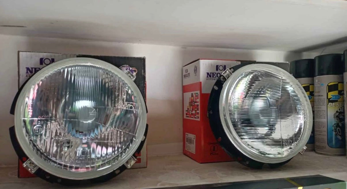 Par Faros Cristal Rayado H4 Vw Sedan Vocho 73-03 Vw Combi 74