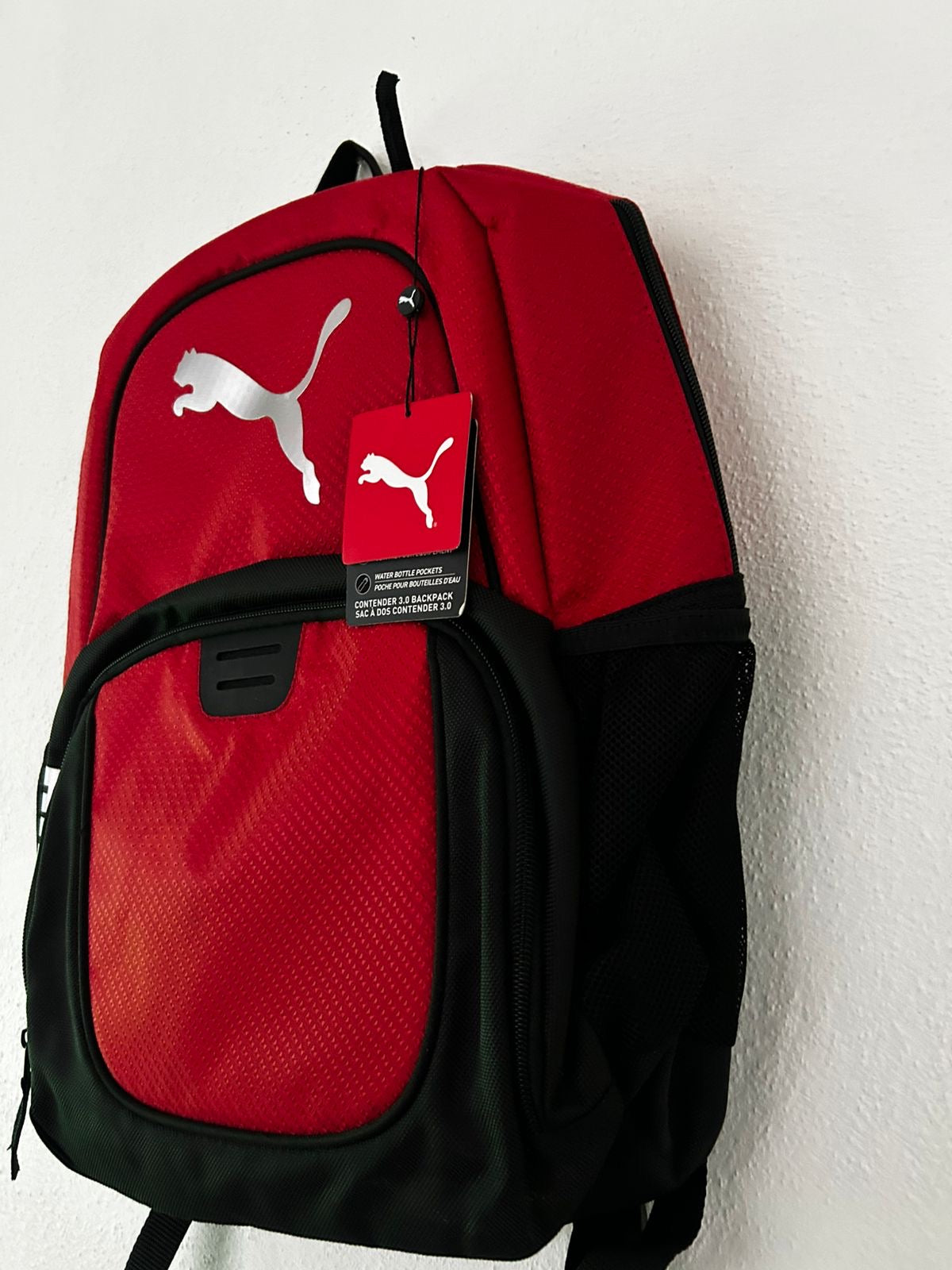 Mochila Puma Original Roja y Negra | Backpack Deportiva para Laptop 15” | Escolar, Gimnasio o Viaje
