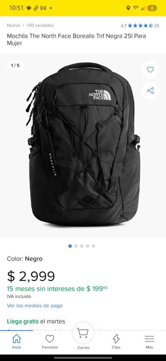 Mochila The North face Borealis tnf negra unisex