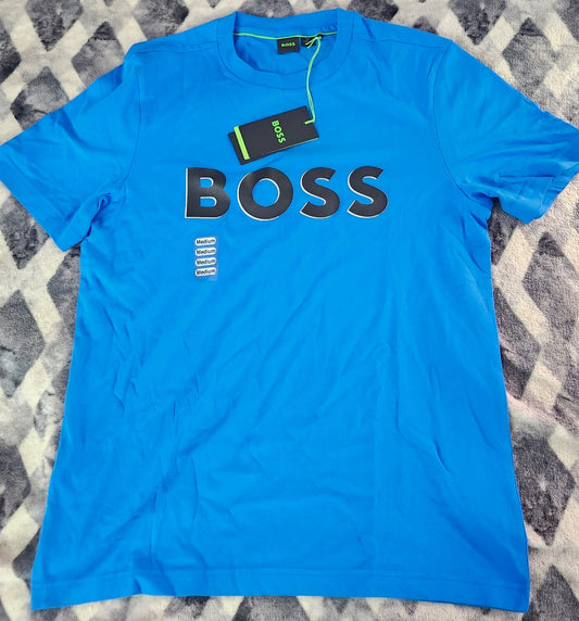 Playera BOSS Azul Eléctrico Original - Premium Logo Tee (NWT)