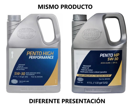 Aceite Sintético Pentosin Pento High Performance 5W-30 (5L) | VW 502 00 / 505 00 & BMW LL-01 | Becerril Autopartes VW (2)
